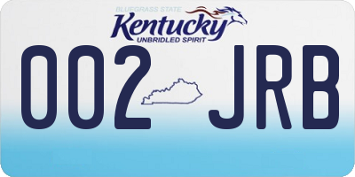 KY license plate 002JRB