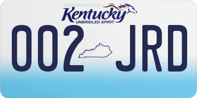 KY license plate 002JRD