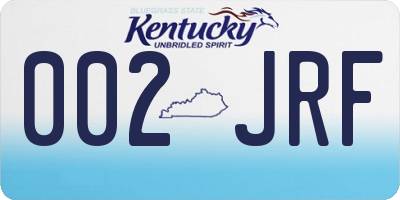 KY license plate 002JRF