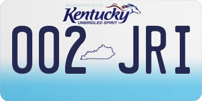 KY license plate 002JRI