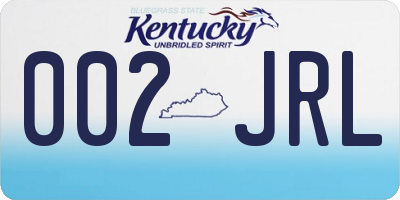 KY license plate 002JRL