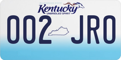 KY license plate 002JRO