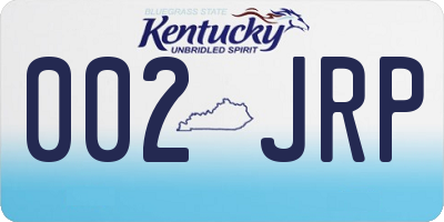 KY license plate 002JRP