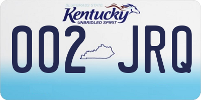 KY license plate 002JRQ