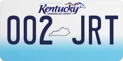 KY license plate 002JRT