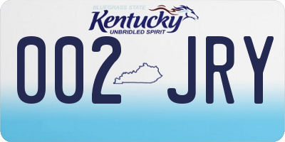 KY license plate 002JRY