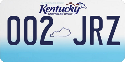 KY license plate 002JRZ