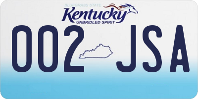 KY license plate 002JSA