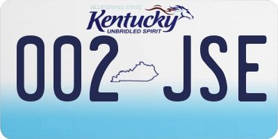 KY license plate 002JSE