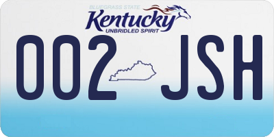 KY license plate 002JSH