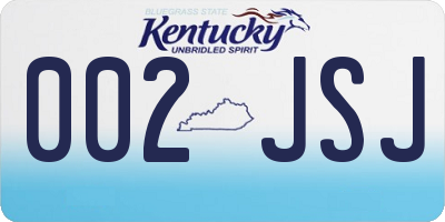 KY license plate 002JSJ