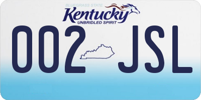 KY license plate 002JSL