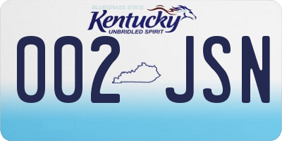 KY license plate 002JSN
