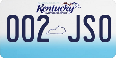 KY license plate 002JSO