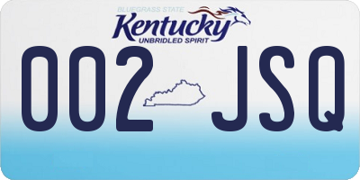 KY license plate 002JSQ