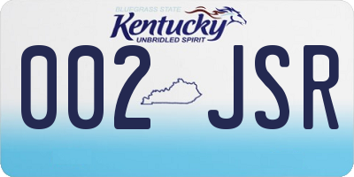 KY license plate 002JSR