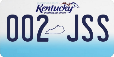 KY license plate 002JSS