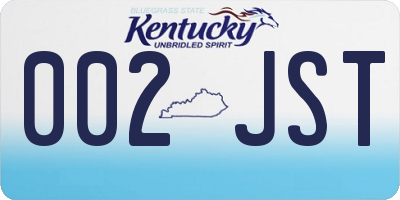 KY license plate 002JST