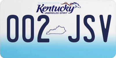 KY license plate 002JSV