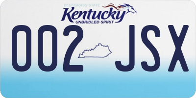 KY license plate 002JSX