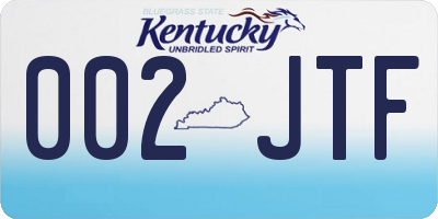 KY license plate 002JTF