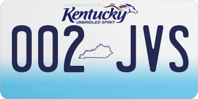 KY license plate 002JVS