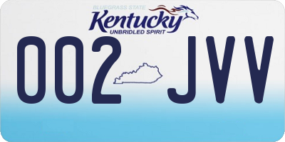 KY license plate 002JVV