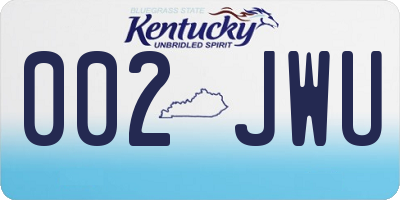 KY license plate 002JWU
