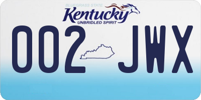 KY license plate 002JWX