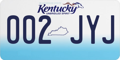 KY license plate 002JYJ