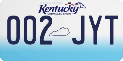 KY license plate 002JYT