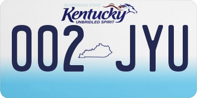KY license plate 002JYU