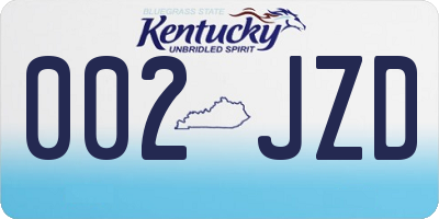 KY license plate 002JZD
