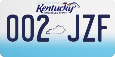 KY license plate 002JZF