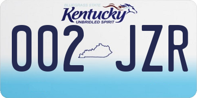 KY license plate 002JZR