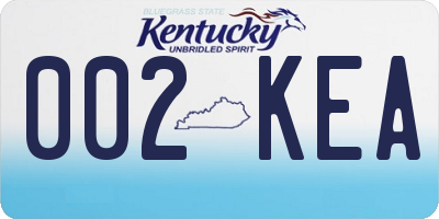 KY license plate 002KEA