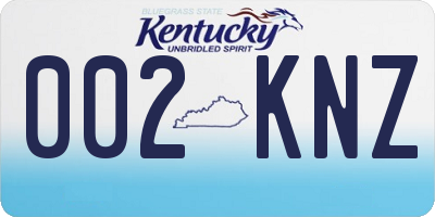 KY license plate 002KNZ