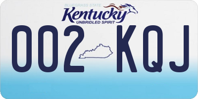 KY license plate 002KQJ