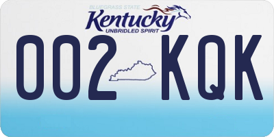 KY license plate 002KQK
