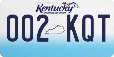 KY license plate 002KQT