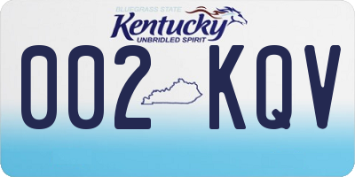 KY license plate 002KQV