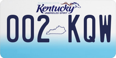 KY license plate 002KQW
