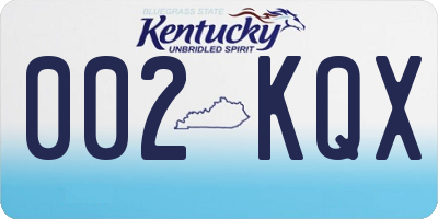 KY license plate 002KQX