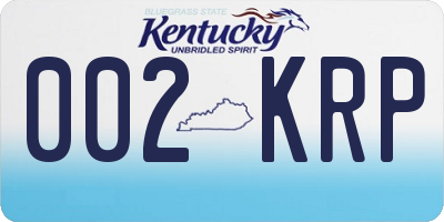 KY license plate 002KRP