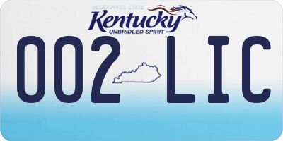 KY license plate 002LIC