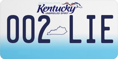 KY license plate 002LIE