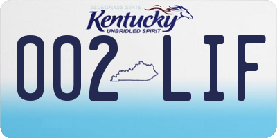 KY license plate 002LIF