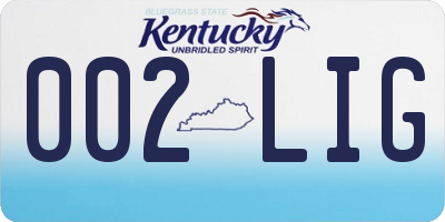 KY license plate 002LIG