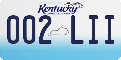 KY license plate 002LII