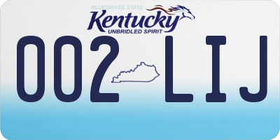 KY license plate 002LIJ